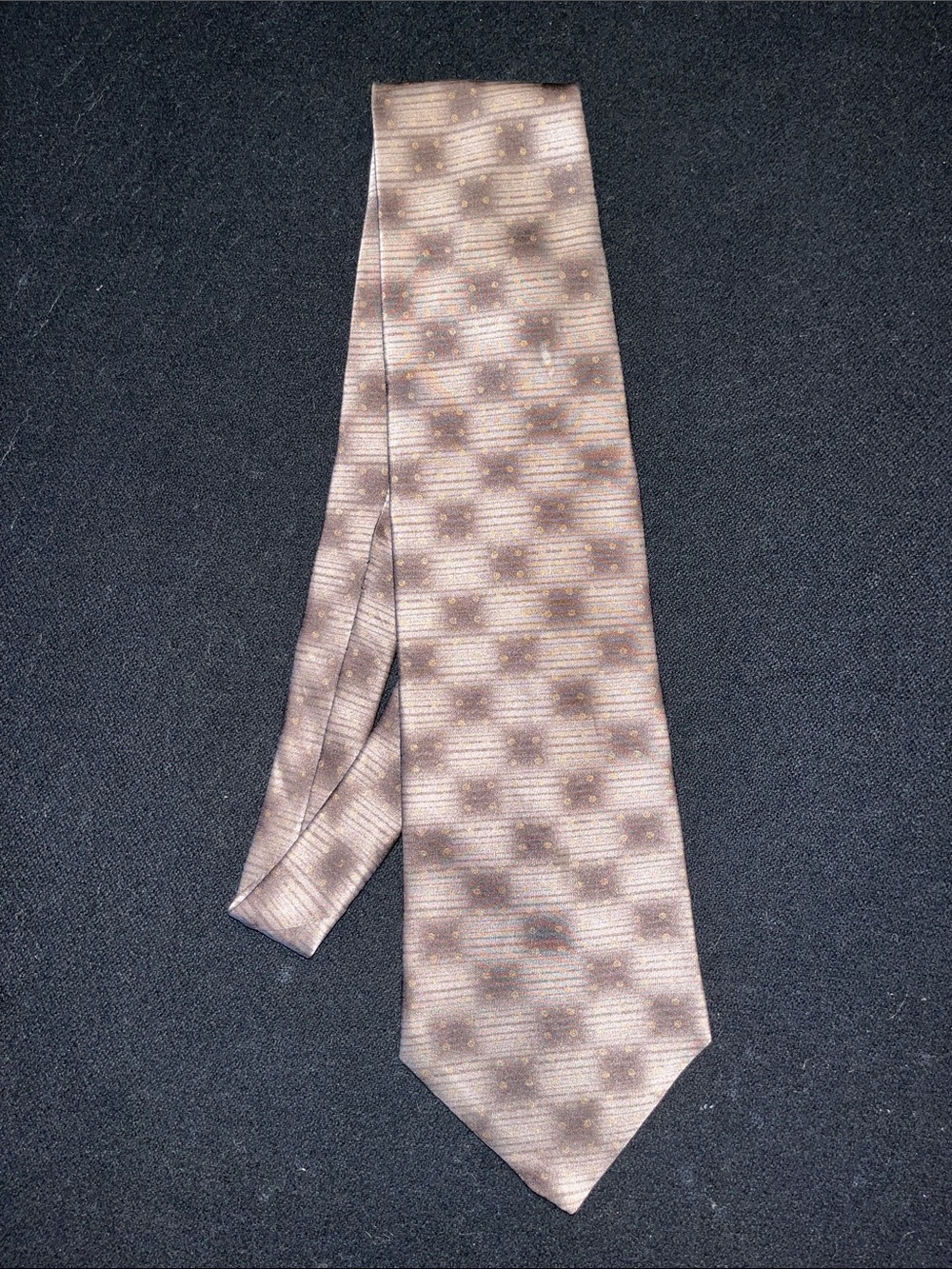 Haggar Taupe and Beige Geometric Men's Tie